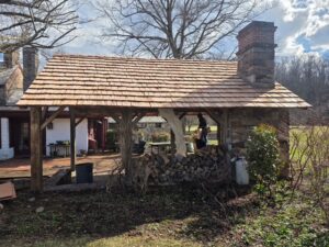 Franco Roofing Inc. asphalt shingle roof on a newly constructed detached garage in Bucks County, PA