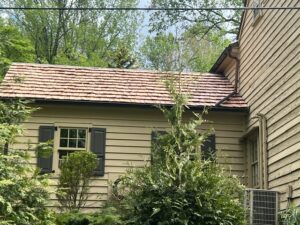 Cedar shake roof installation on a home in Carversville, PA by Franco Roofing