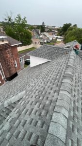 GAF asphalt shingle roof on a Doylestown, PA home with chimney